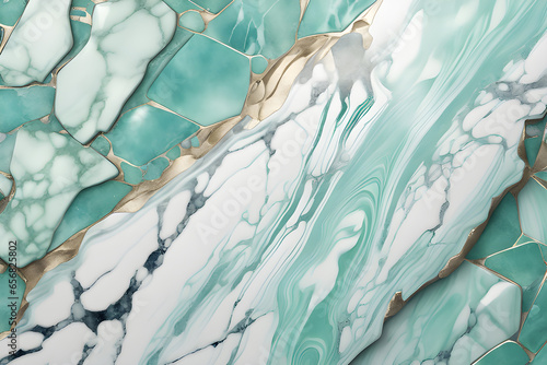 luxury mint white and azure marble