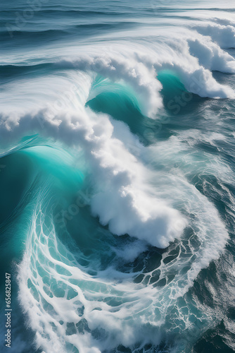 Spectacular top down shot of the sea