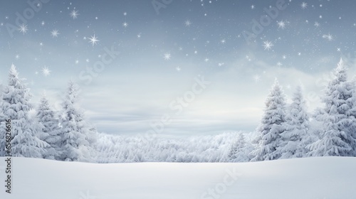 Snowy winter landscape for Cards or Invitations. Copy text space