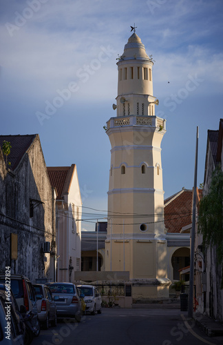 Minaret of the old Lebuh Aceh Mosque, George Town, Penang. photo