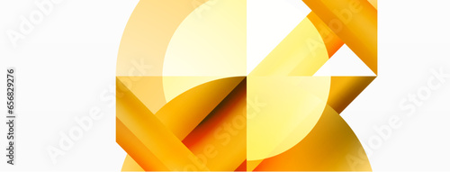 Minimalist marvel - squares and circles unite in harmonious geometry. Muted tones weave serene backdrop where structured tiles form dance of timeless elegance, epitomizing modern simplicity