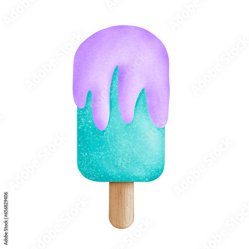 Ice cream stick with Santa Claus pattern