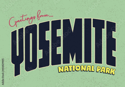 Yosemite National Park retro typography