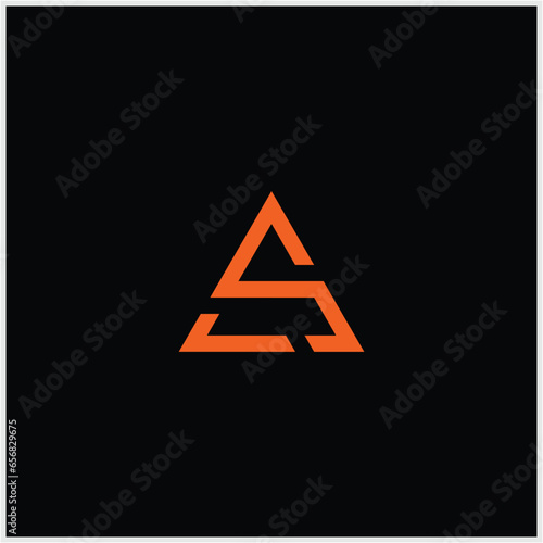 letter logo as, a, s, sa triangle photo