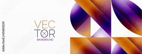 Serene gradient template. Circles and triangles mingle in minimalist perfection. Gentle fusion of forms and hues creates balanced yet captivating backdrop, embodying modern sophistication