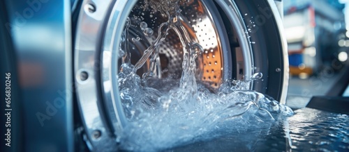 Detailed photo of washing machine drum center helpful for repairing services and self service laundry photo