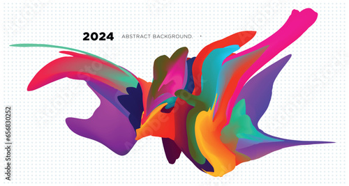 Vector Illustration colorful liquid and fluid abstract for banner template 2024