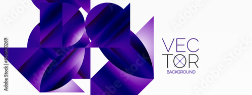 Serene gradient template. Circles and triangles mingle in minimalist perfection. Gentle fusion of forms and hues creates balanced yet captivating backdrop, embodying modern sophistication