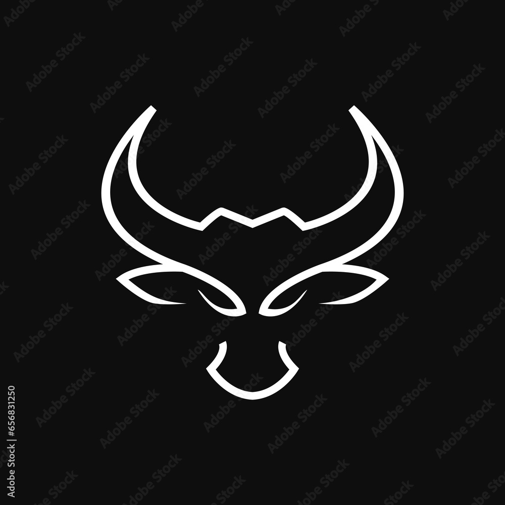 bull skull with horns simple logo bull skull with horns simple logo