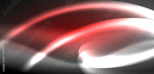 Neon-lit waves surge across background, mesmerizing dance of luminescence and motion. Dynamic backdrop captures essence of energy and modern aesthetics
