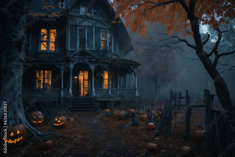 spooky halloween house