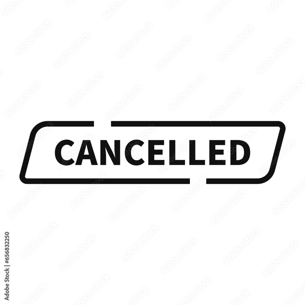 Cancelled Stamp In Black Line Rectangle Parallelogram Shape For Reject Information
Cancelled Stamp In Black Line Rectangle Parallelogram Shape For Reject Information