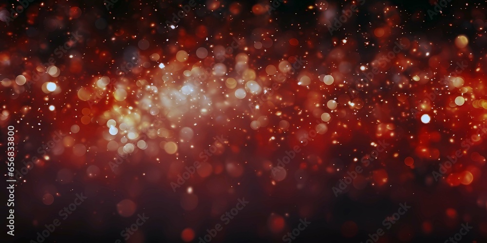 Abstract red bokeh background, Christmas and New Year holiday concept, Generative AI illustrations. - obrazy, fototapety, plakaty 
