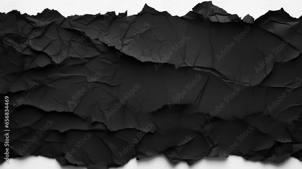 Abstract Black Torn Paper Isolated on White Background - obrazy, fototapety, plakaty 