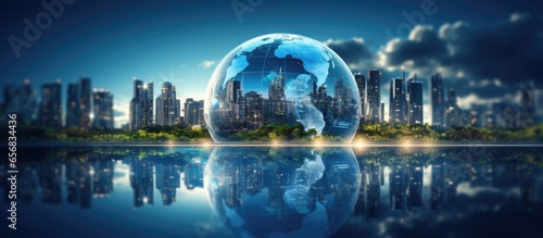 Sustainable buildings and a connected world Smart city with efficient energy resource saving and green tech