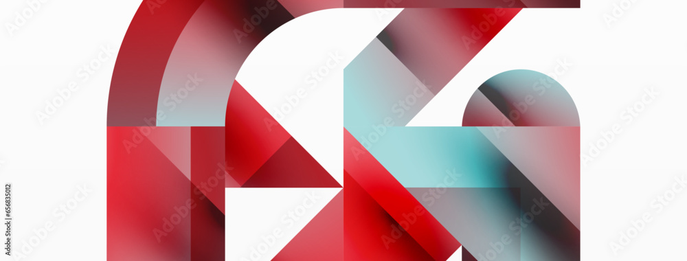 Geometric background with squares, triangles, circles. Shapes harmoniously interact, creating visually striking design for digital designs, presentations, website banners, social media posts Geometric background with squares, triangles, circles. Shapes harmoniously interact, creating visually striking design for digital designs, presentations, website banners, social media posts