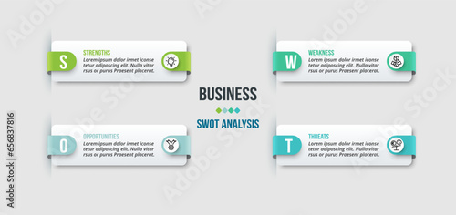 Business concept infographic template with swot analysis.
