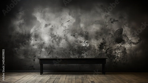 Grunge black wall texture dark concrete floor rough background