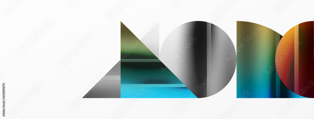 Minimalistic elegance shines through in this metallic background, showcasing composition of circles and triangles, creating geometric masterpiece Minimalistic elegance shines through in this metallic background, showcasing composition of circles and triangles, creating geometric masterpiece