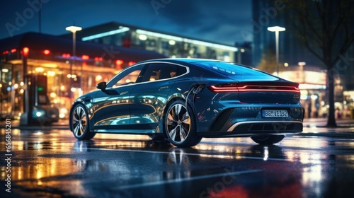 EV Energy car concept. Elegant luxury futuristic hybrid vehicle © hanif
