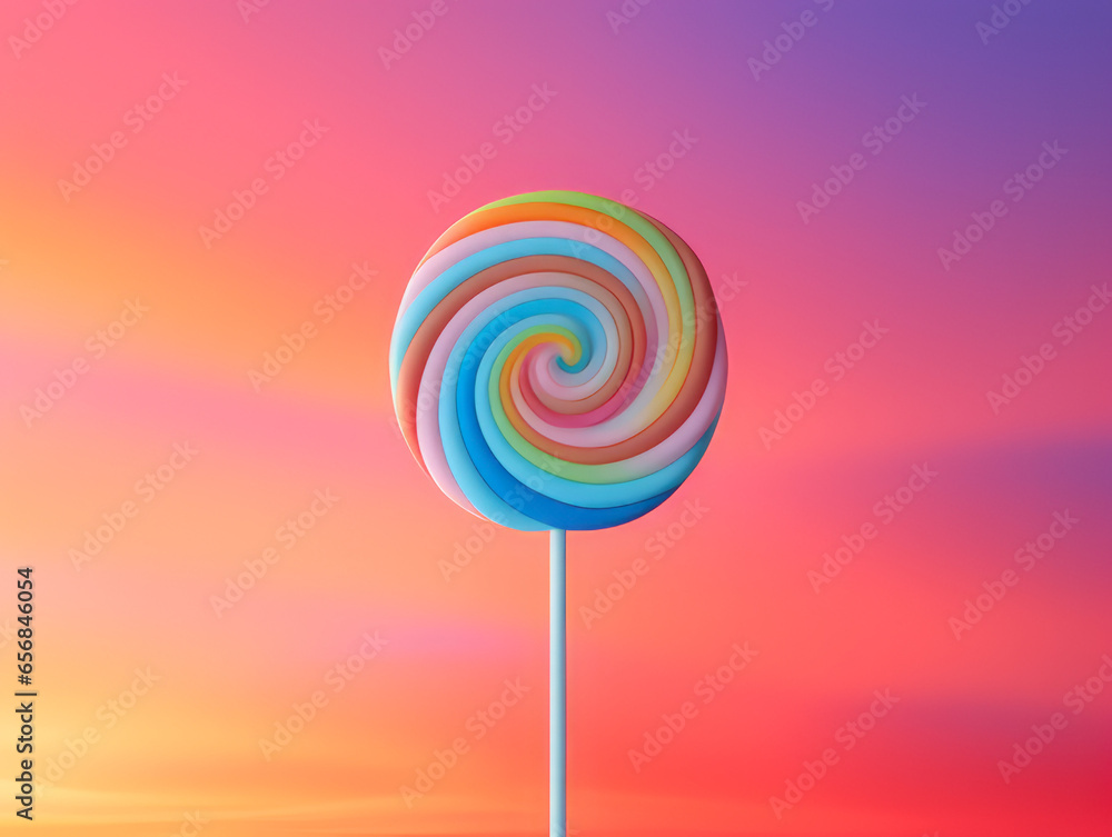 Lollipop on future dusk color background Lollipop on future dusk color background