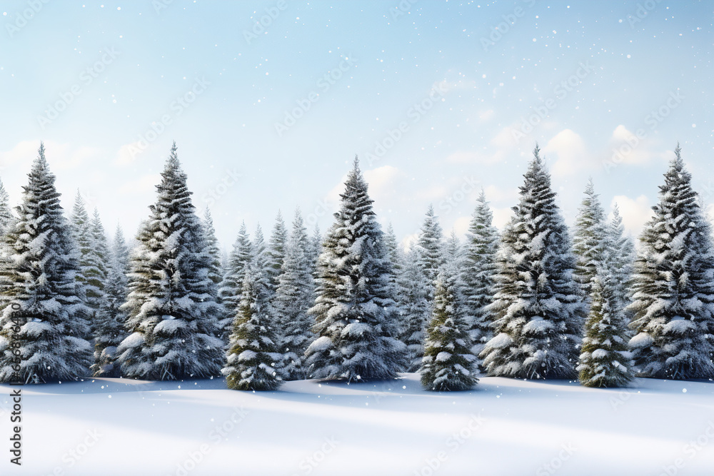 Winter landscape background Generative AI