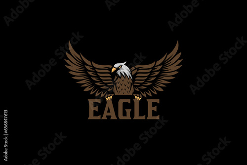 Eagle fly mascot vector logo design with modern illustration for animal identity team symbol