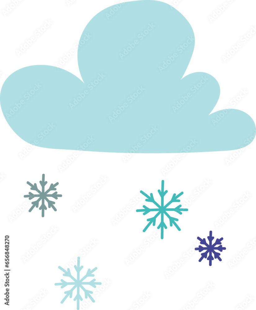 winter cloud with snow flake isolate hand drwan winter elements winter cloud with snow flake isolate hand drwan winter elements