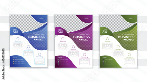 Corporate modern business flyer concept for design vector whit 3colors