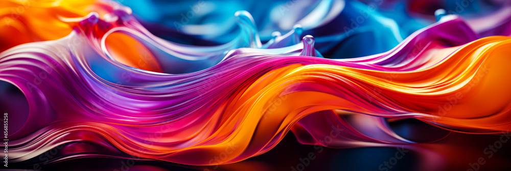 Obraz premium Abstract 3D Liquid Wallpaper: Paint Bubbles and Flow Waves Unleashed