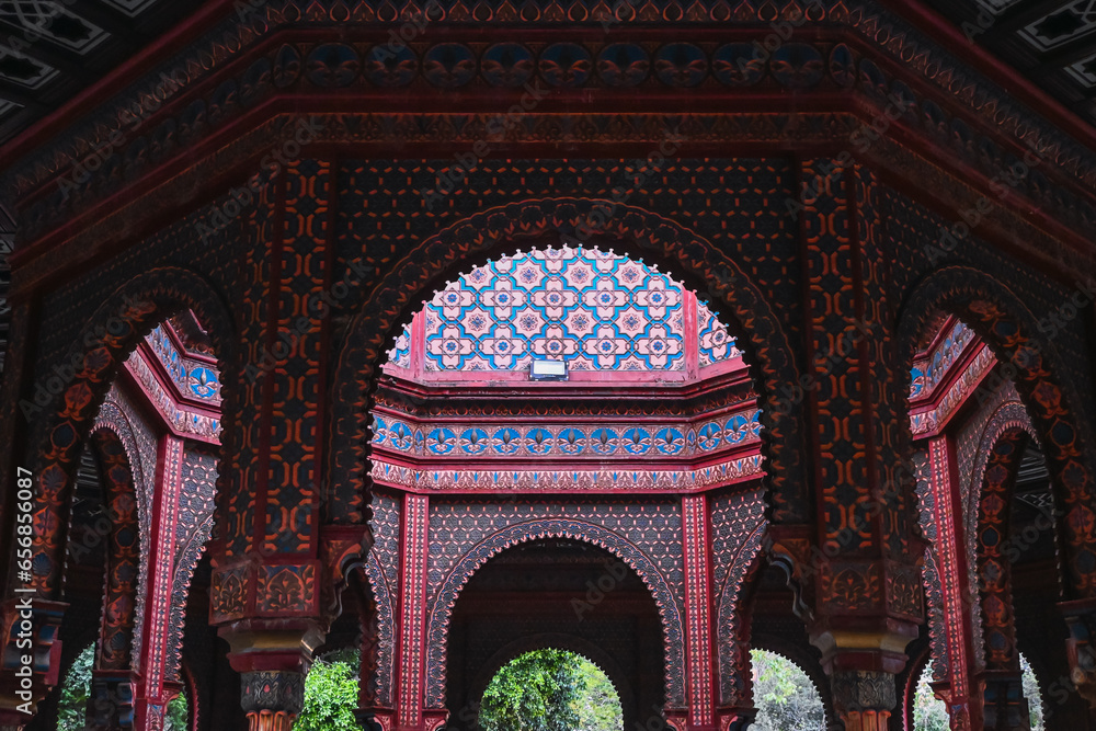 Obraz premium Details of the Kiosco Morisco located in the neighborhood of Santa Maria la Ribera one of the most iconic of Mexico City