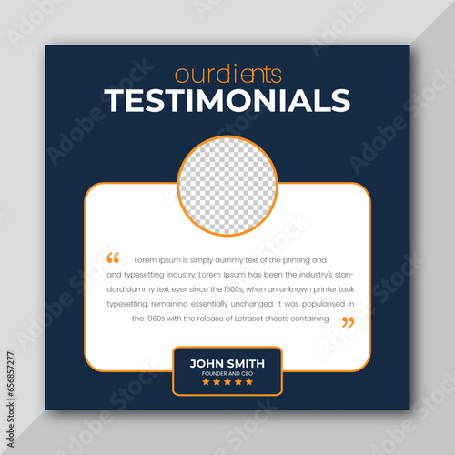 Client testimonials or customer feedback social media post web banner template. Customer feedback testimonial bundle social media post web banner template.	