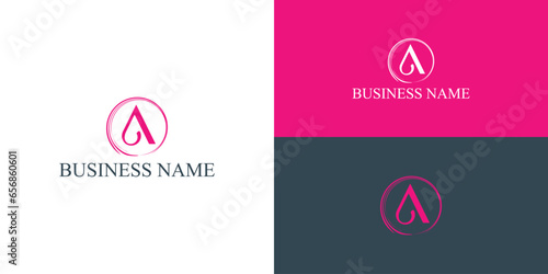 the beautiful letter A monogram in incredibly luxury and classy style, elegant circular letter A logo template for a high-end brand personality