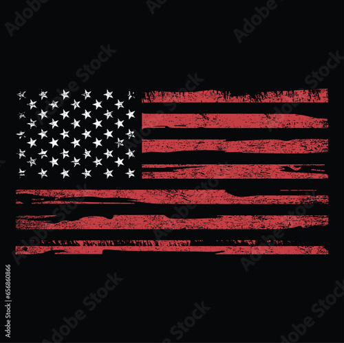 Vintage Distressed White American Flag T-Shirt Vector Design, United States Flag, American Pride Flag, US 4th Of July Tee	