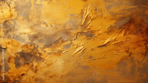 Gold decorative plaster texture on the wall. Abstract grunge background for design.