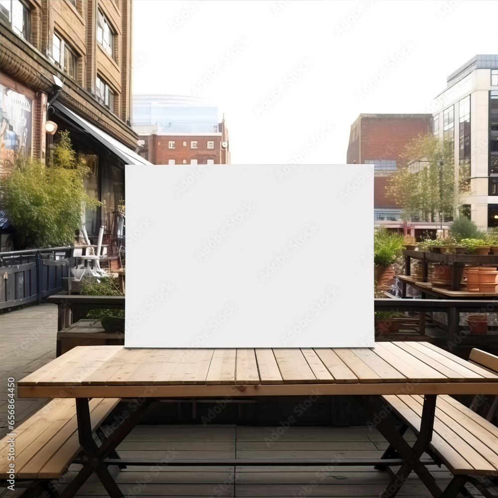 A a large sheet of white paper while sitting at a table. Mock-up, template.
A a large sheet of white paper while sitting at a table. Mock-up, template.