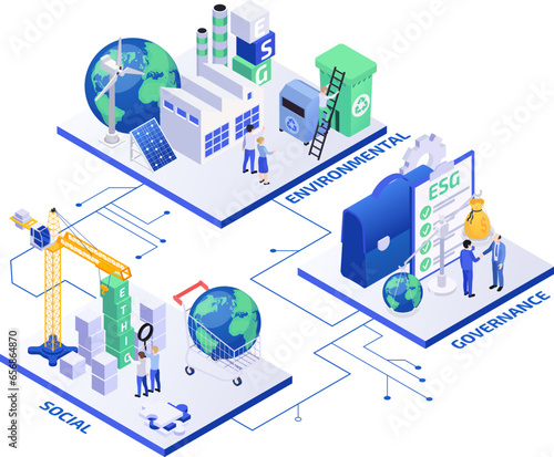 Esg Isometric Composition