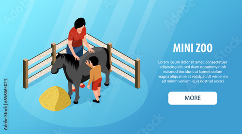 Mini Zoo Isometric Banner