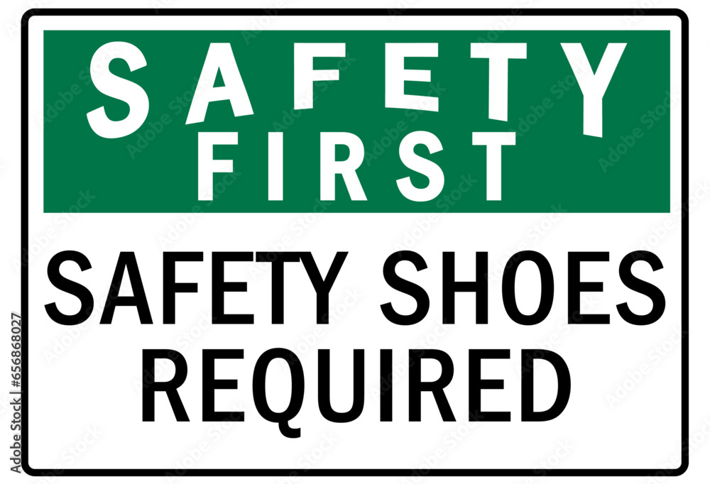 Fototapeta premium Safety shoes sign and labels