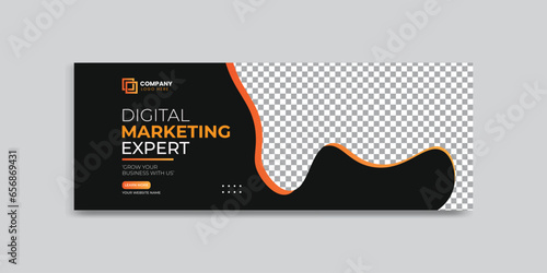 digital marketing agency social media cover banner design. corporate business creative social media cover banner post template