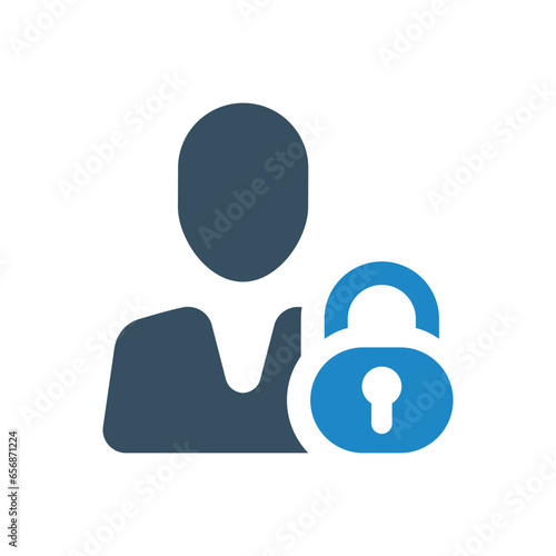 user lock icon vector illustration