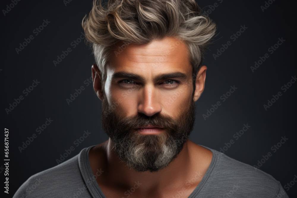 Close-up photograph of man with beard. This image can be used to depict masculinity, fashion, grooming, or lifestyle. Close-up photograph of man with beard. This image can be used to depict masculinity, fashion, grooming, or lifestyle.