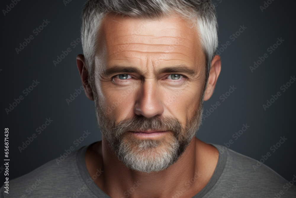Close-up photograph of man with beard. This image can be used to represent masculinity, fashion, grooming, or rugged look. Close-up photograph of man with beard. This image can be used to represent masculinity, fashion, grooming, or rugged look.