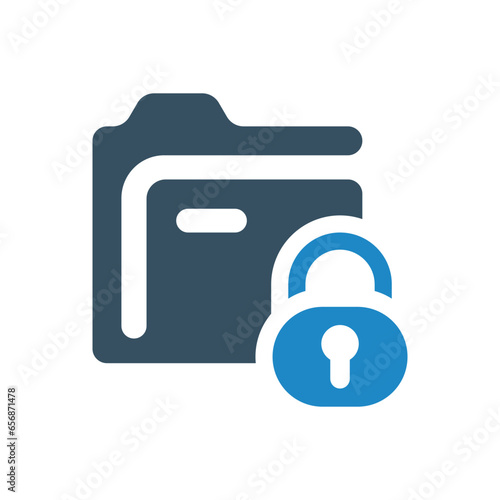 folder lock icon vector illustration
