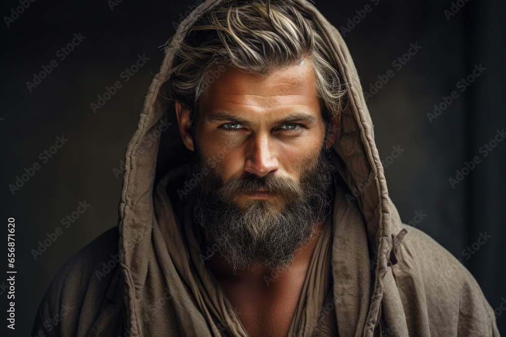 Picture of man with beard wearing hoodie. This image can be used to depict casual and relaxed lifestyle or to illustrate concepts related to fashion, style, and urban culture. Picture of man with beard wearing hoodie. This image can be used to depict casual and relaxed lifestyle or to illustrate concepts related to fashion, style, and urban culture.