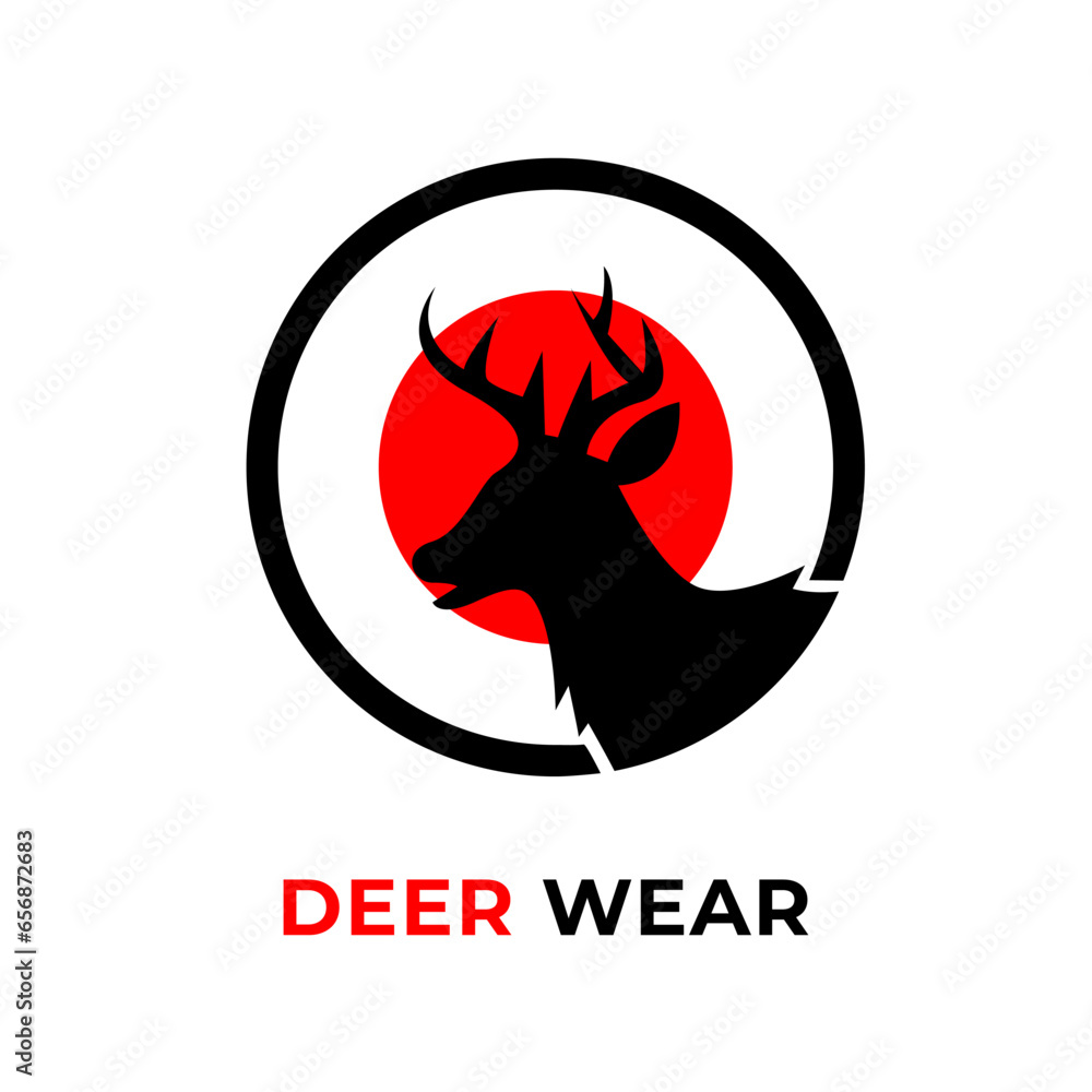 deer circular logo. vintage deer head logo. Deer logo. deer hunt logo