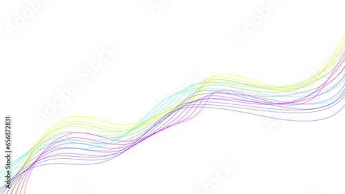 Dynamic gradient colorful flowing wave design element. Abstract wavy lines gradient vector line blend element. 