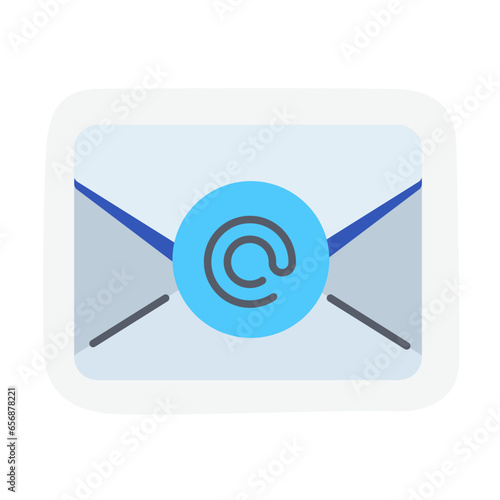 Emoji icon of email envelope for message account address sticker