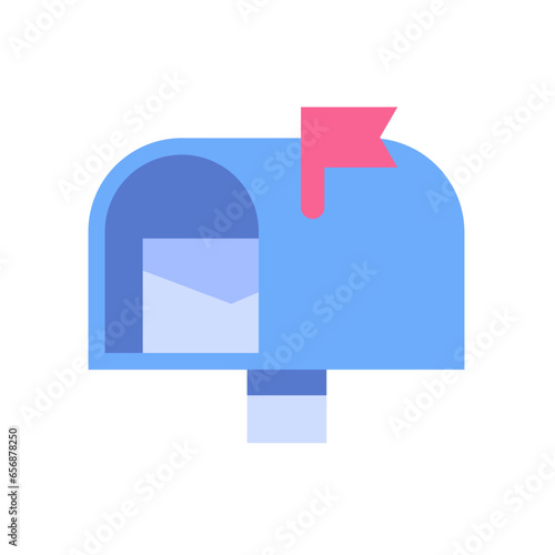 Emoji icon of mailbox inbox with mail envelope for sticker