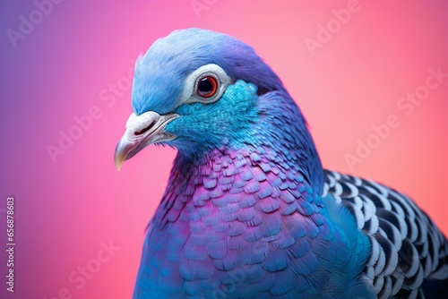 Vibrant pigeon with soft hues. Generative AI